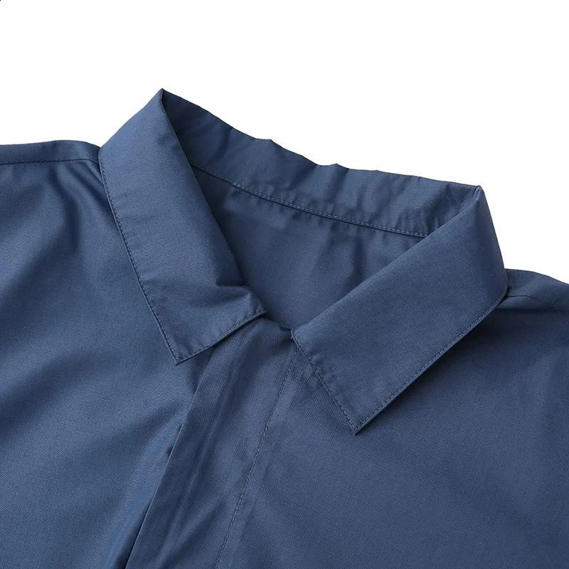 Mens Leisure Overalls Zipper Jumpsuit Casual Shortsleeved Pocket Pants Lapel Work Clothes Solid Color Streetwear 2025 250729