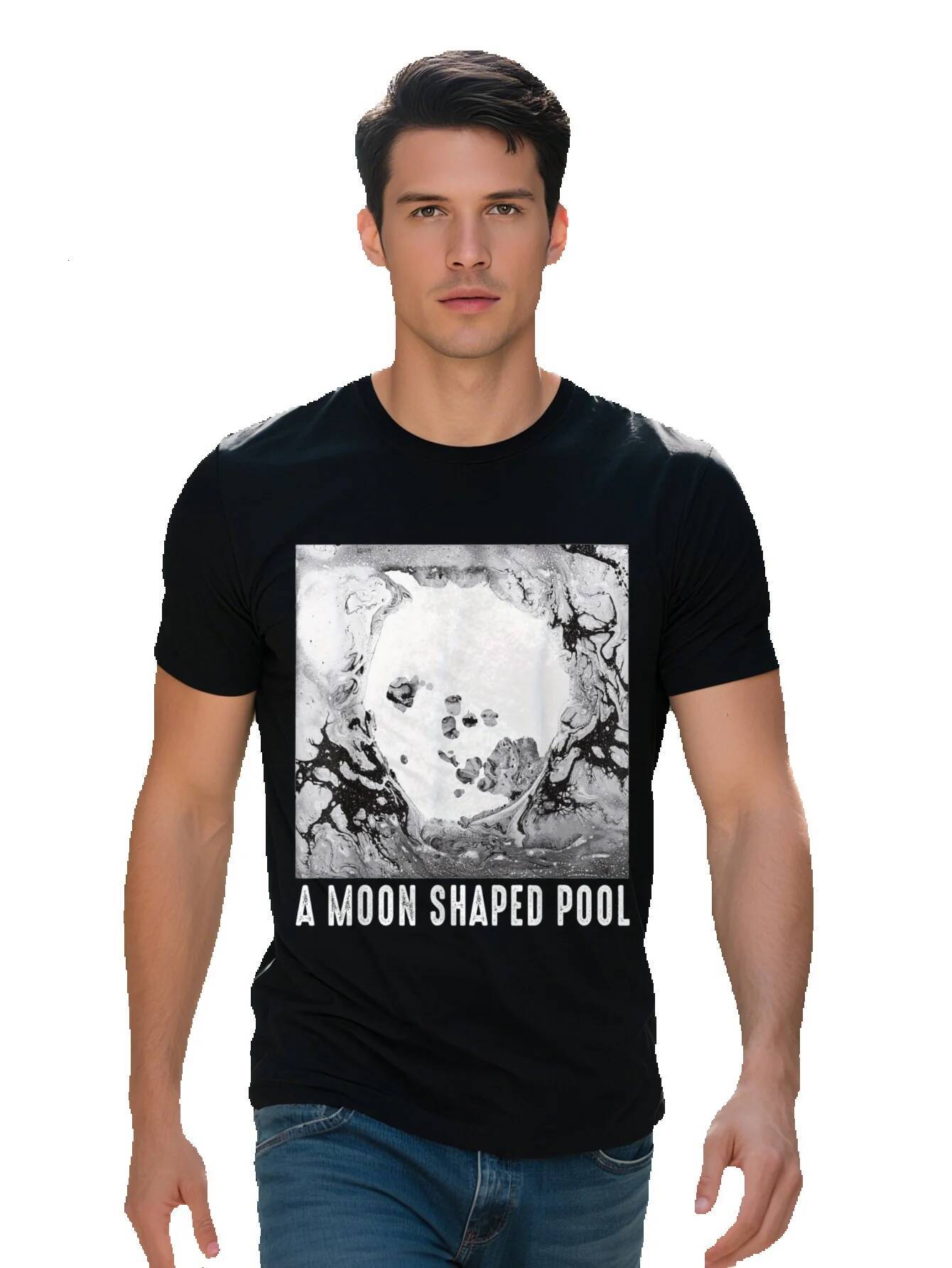 Vintage Radio s Shaped Pool Outfits Moons Music T Shirt, funny graphic tee for men and women, Cotton Breathable 42ed5