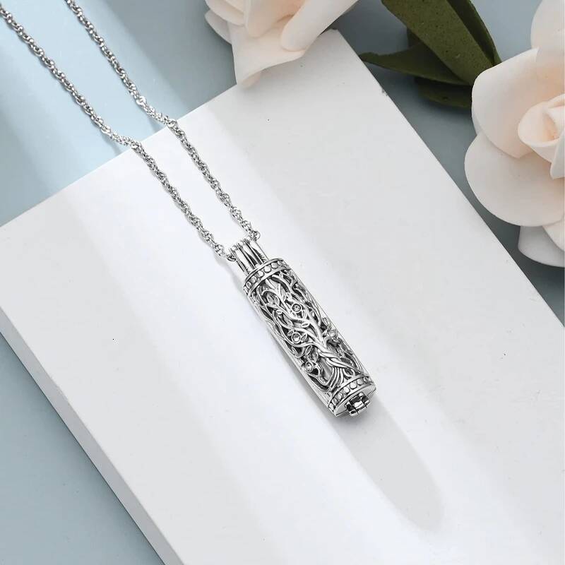 1PC Cremation Jewelry Cylinder Urn Necklace For Women Men Keepsake Memorial Human Pet Ashes Holder Jewelry for Women