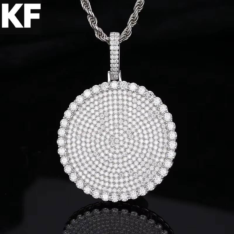 Factory Price 925 Sterling Silver Moissanite Pendant Hip Hop Iced Out Jewelry Charms Necklaces for Men