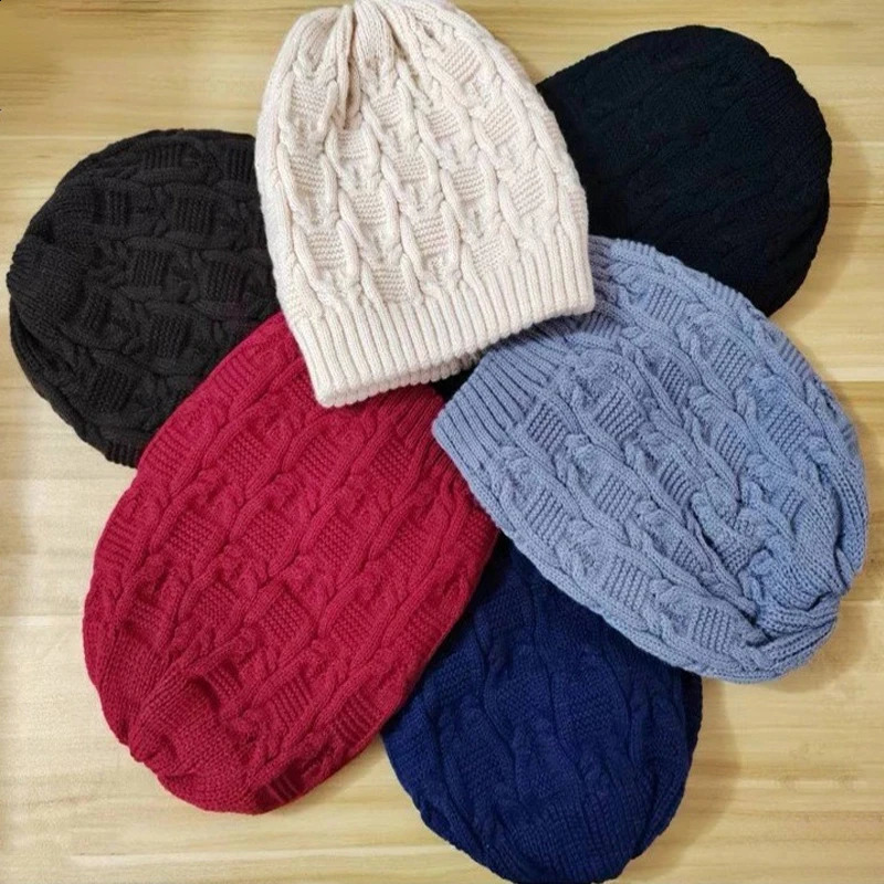 Womens Knitted Beanie Hat Slouchy Textured Cuff Thermal Ear Warmer Winter Outdoor Activities Cap 250805
