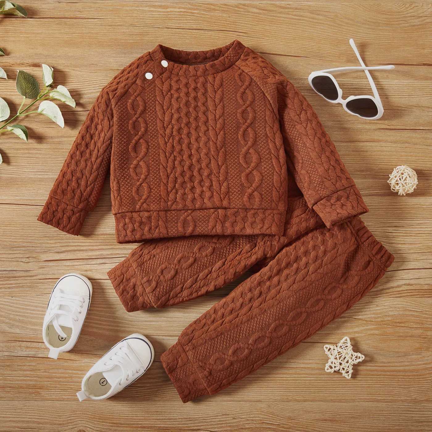 7 Colors Newborn Baby Girl Boy Clothes Set Solid Color Long Sleeves Top+Pants 2PCS Outfits Leisure Sport Autumn Winter Costume Z250811