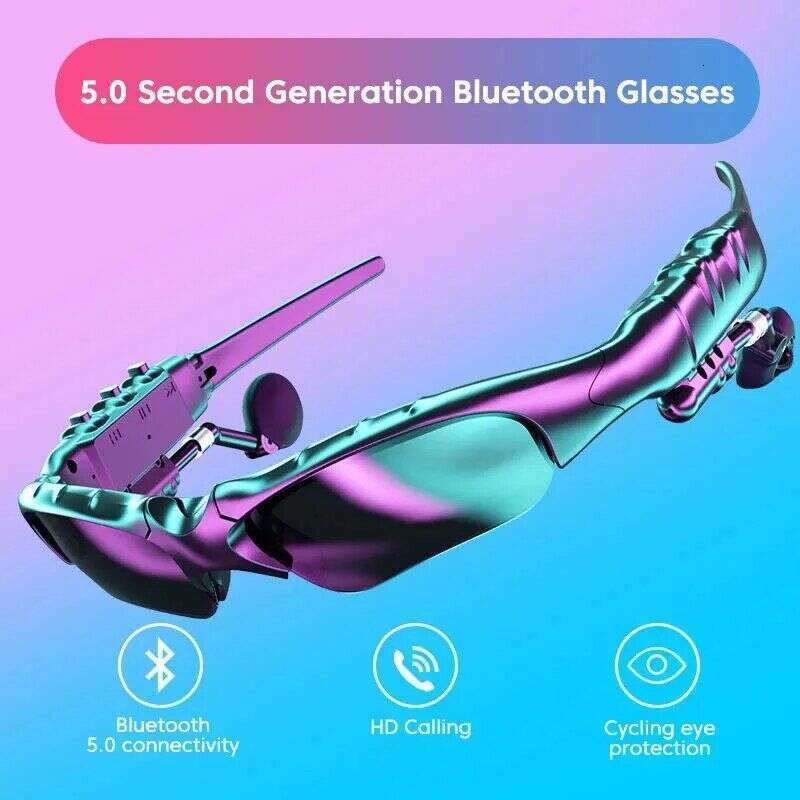 Sport Stereo Wireless Bluetooth Headset Telephone Driving Sunglasses Mp Riding Eyes Glasses With Colorful Sun Lens