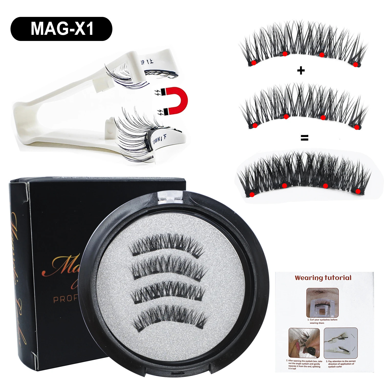 RED SIREN Magnetic Eyelashes With Applicator Reusable Natural Magnetic Lashes Kit No Glue Needed Soft Clear Band False Eyelashes 250805