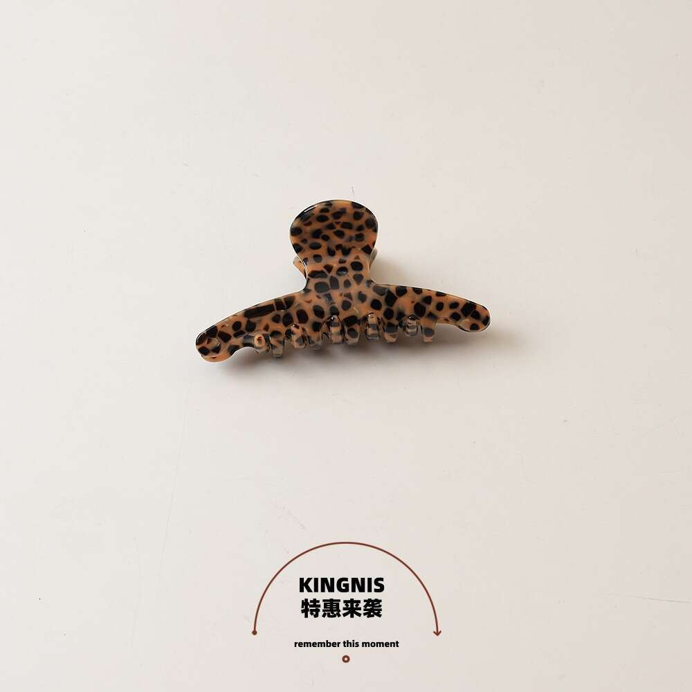 Korean Fashion Leopard Print Acetate Claw for Women, Back of Head Large Shark Clip, Thick Version Hair Clip