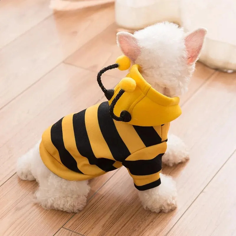 1PCS Dog Clothes For Autumn And Winter Schnauzer Teddy Small Puppy Cat Pet Hoodie Bee Transformation Suit 250806