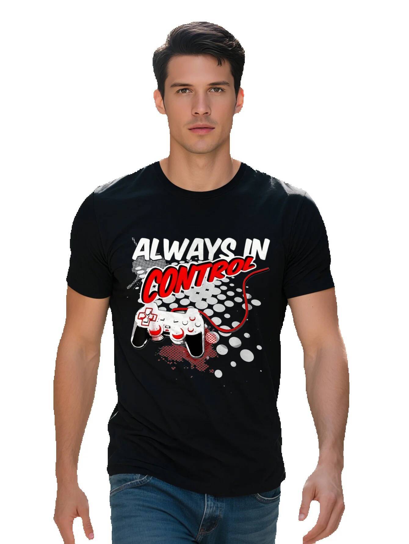 Men S g Cotton Always in Control Gamer Gaming Gift Video Game T-shirt c0d4d