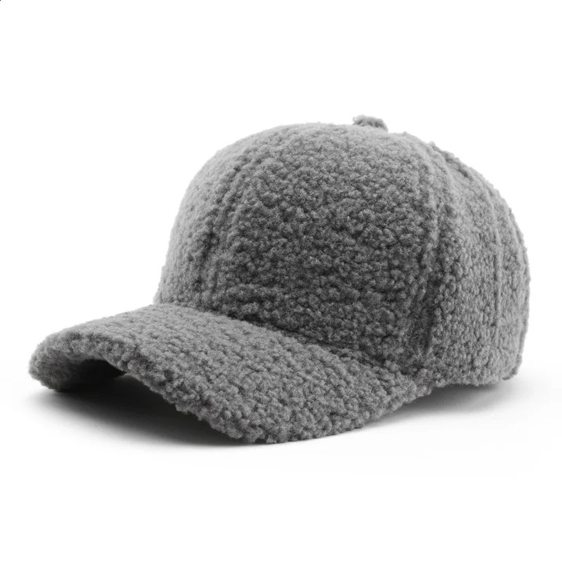 Winter Warm Lambs Wool Plush Sherpa Baseball Cap for Men Women Fitted Caps Trucker Hat Gorras Hombre 250808
