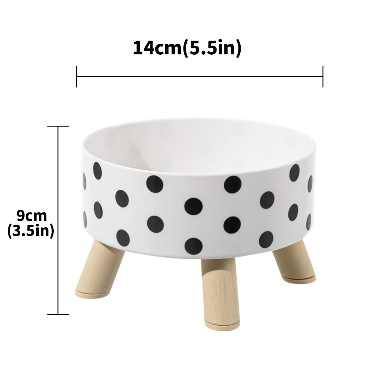1PC Black And White Polka Dot Checkerboard Pattern Cat Bowl Small Dog Plastic PP Pet Universal For Cats Dogs 250811