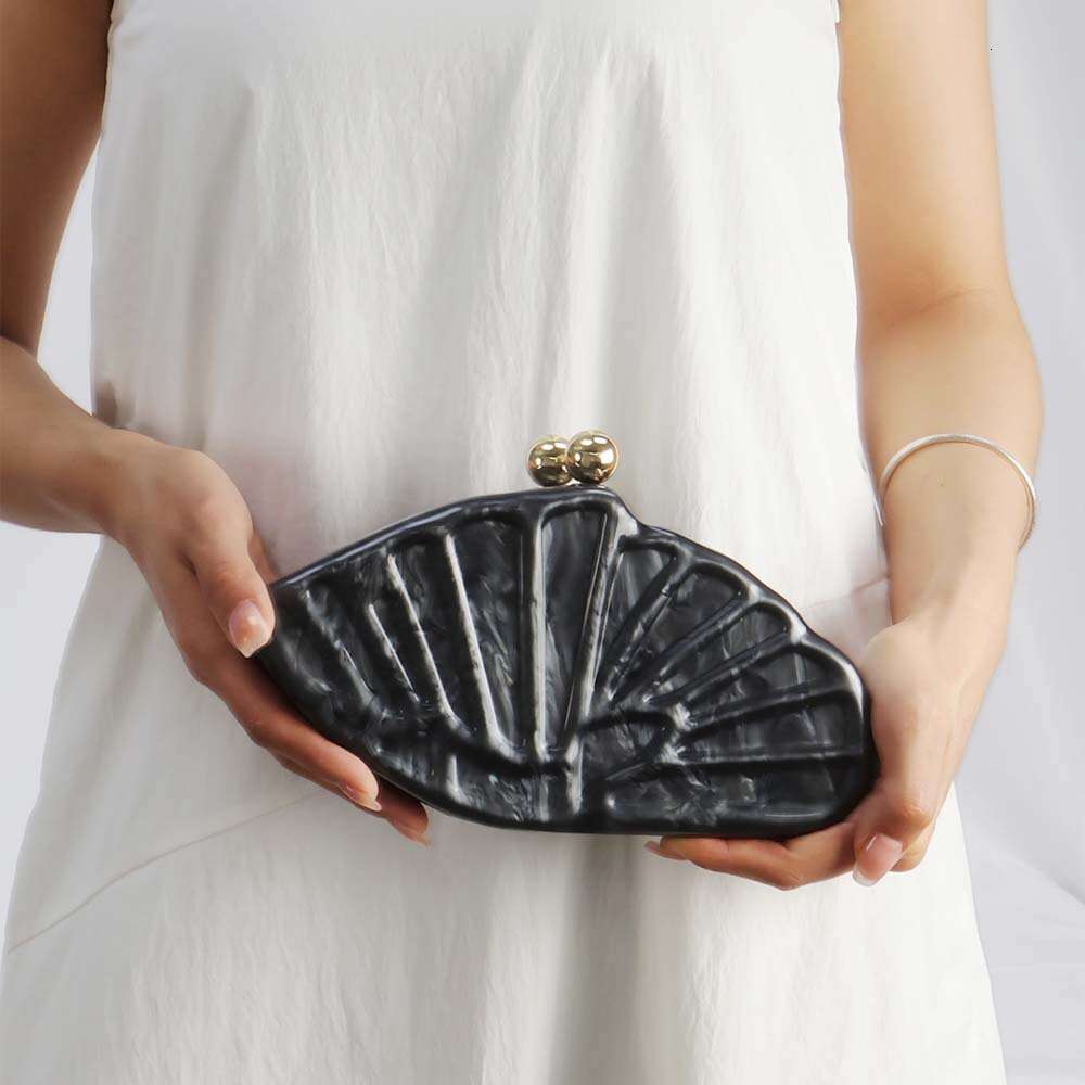 Women's New Crossbody Shell Fan-shaped Acrylic Bag Fashion Wedding Evening Clutch