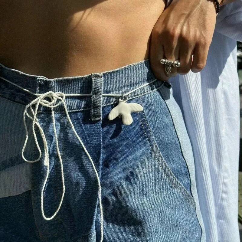 120CM Adjustable Rope Chain Ceramic White Peace Dove For Women Stainless Steel Pearl Beads Long Necklace Party Jewelry Jewelry for Women