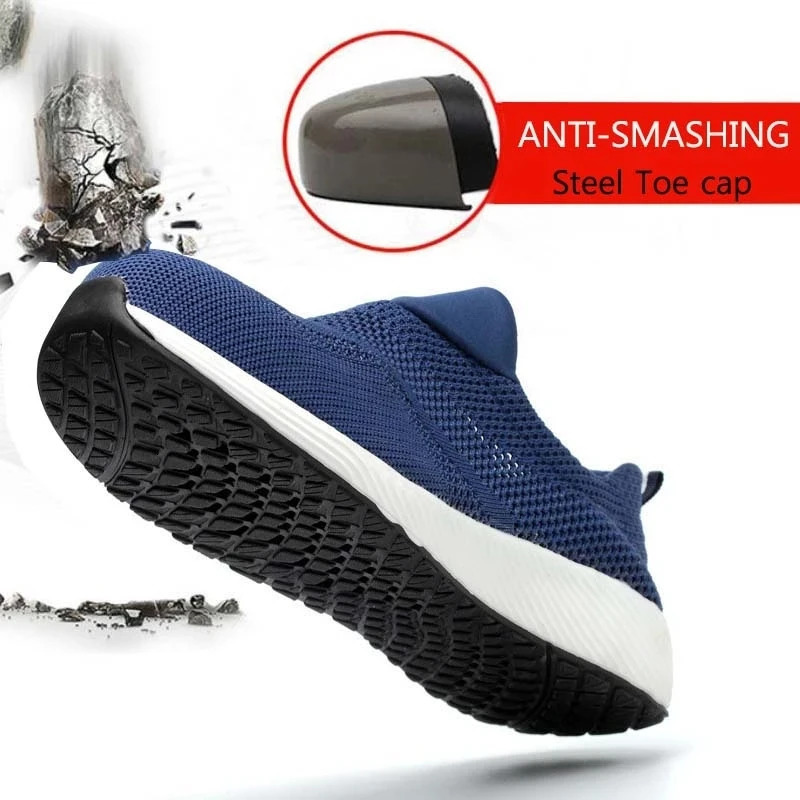 Summer Breathable Work Safety Shoes Men Women Work Sneakers Light Steel Toe Indestructible Shoes Anti-Smashing Safety Work Boots 250805