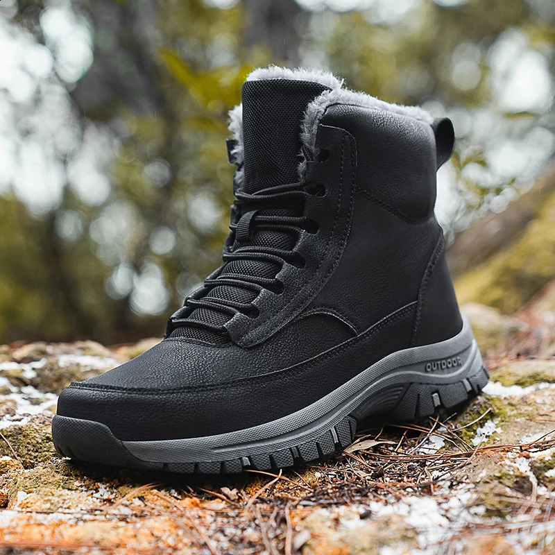 Snow Boots Men Lace Up Mens Shoes Breathable Winter Boots For Men Casual Men Shoe Waterproof Ankle Boots Footwear Work Shoes 250805