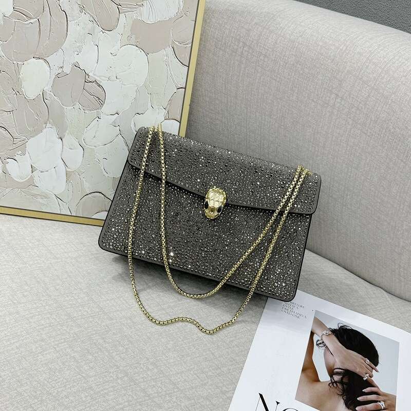Diamond-Encrusted Handbag 2024 Autumn New High-Quality Fashion Evening Shoulder Crossbody Full Diamond Women