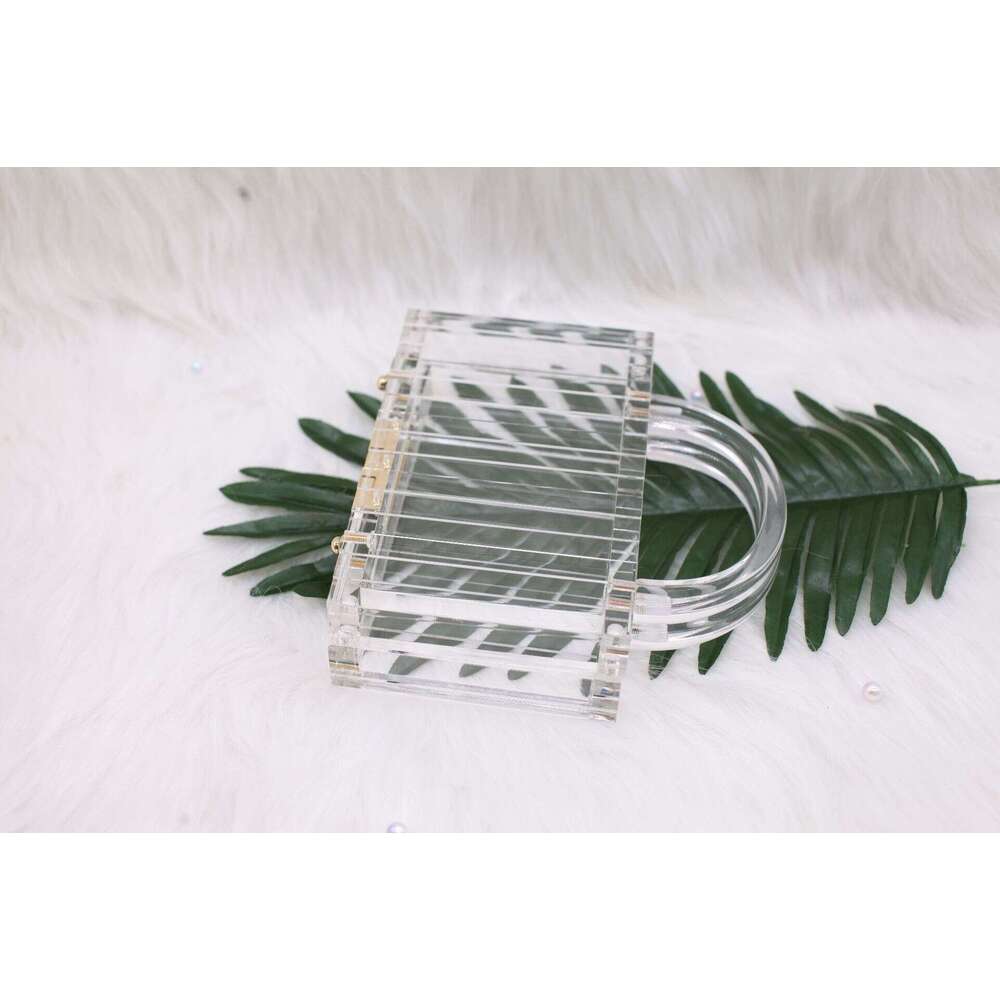 New Transparent Fashion Handheld Acrylic Simple Rectangular Evening Clutch Bag for Women