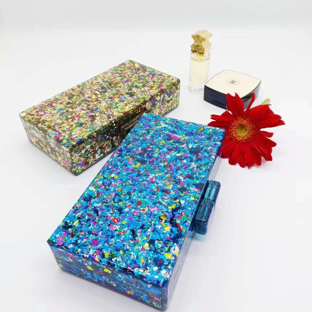 2023 Summer Evening Colorful Paper Trendy Acrylic Single Shoulder Chain Bag for Women