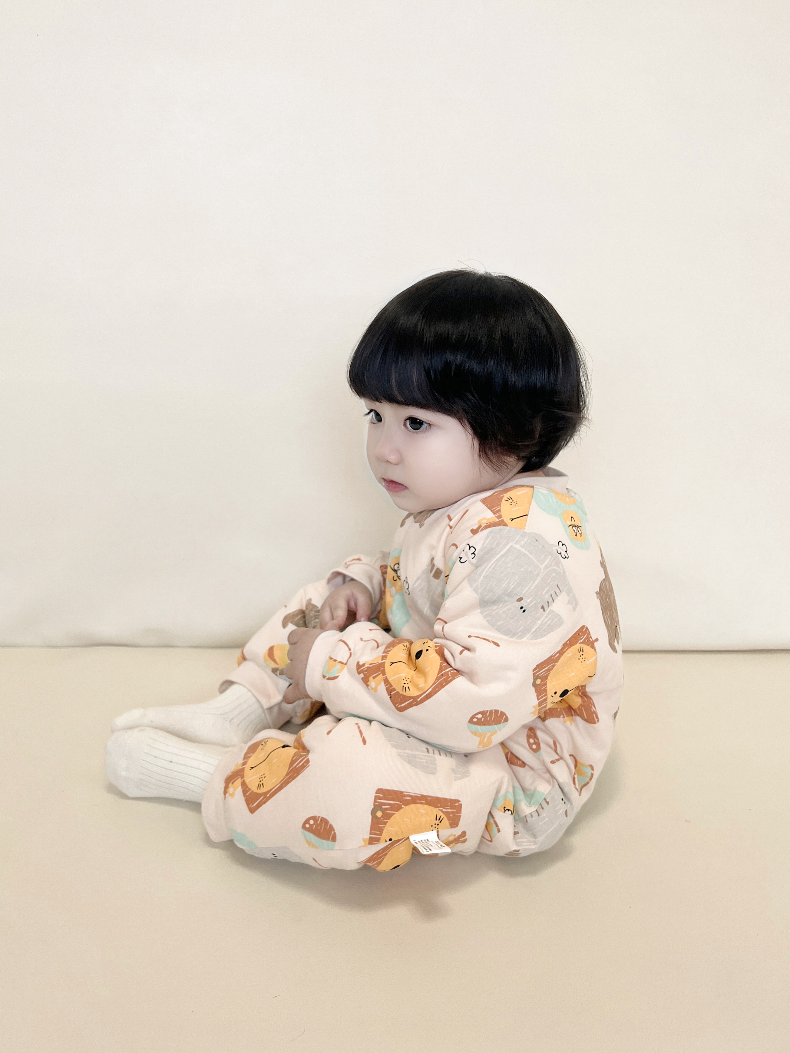 Baby Winter-Themed Triple Layer Cotton Onesie for Comfortable Warmth
