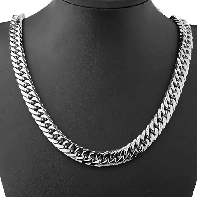 Hot-sale Chokers Basic Punk Stainless Steel Curb Cuban Link Chain Necklace for Men