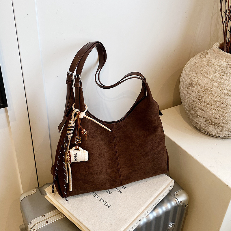 Suede Tote for Women 2025 Autumn Winter New Simple Commuting Large Capacity Shoulder Bag ddmymoon