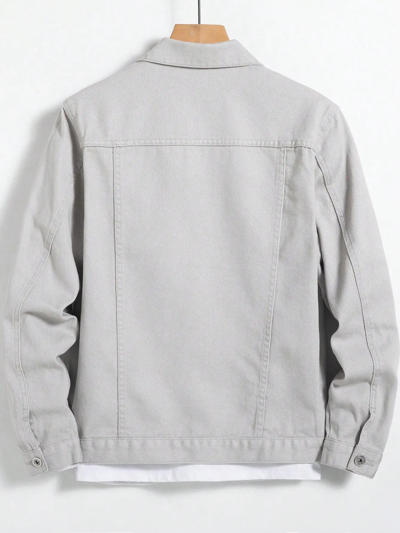 Mens denim jacket for spring and autumn Gray coat Versatile daily casual wear Fashionable trendy 250809