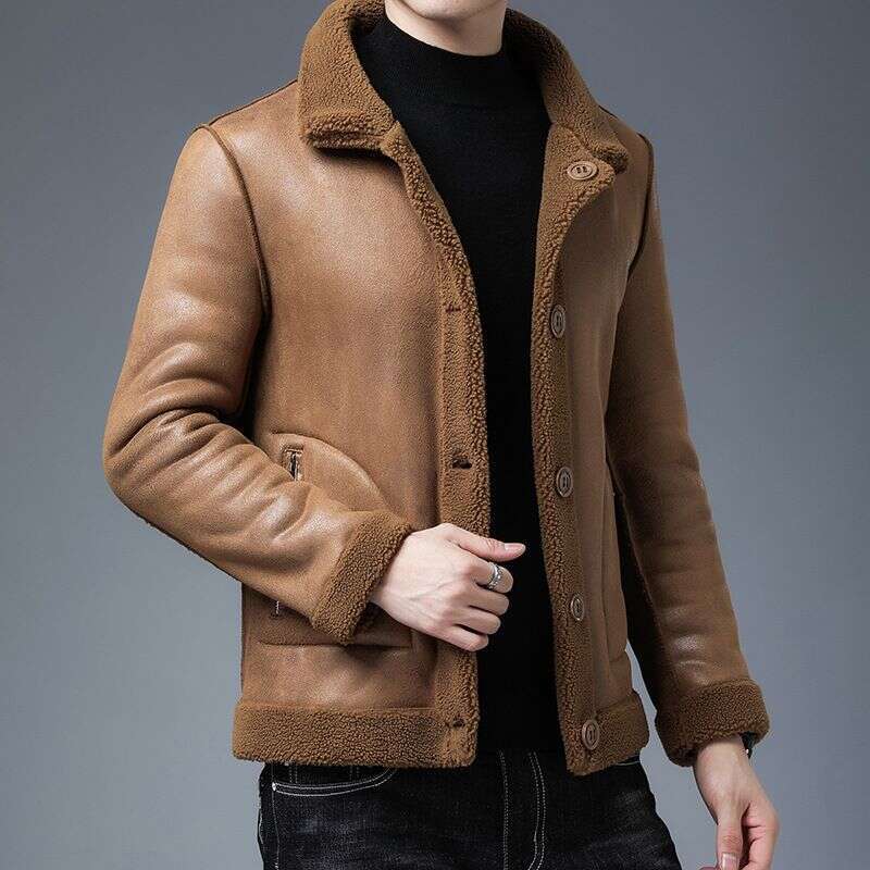 Men's Clothing New Style Fur Double Sided Sheep Shearling Thick Warm Version Of The Granular Fleece Men's Jacket