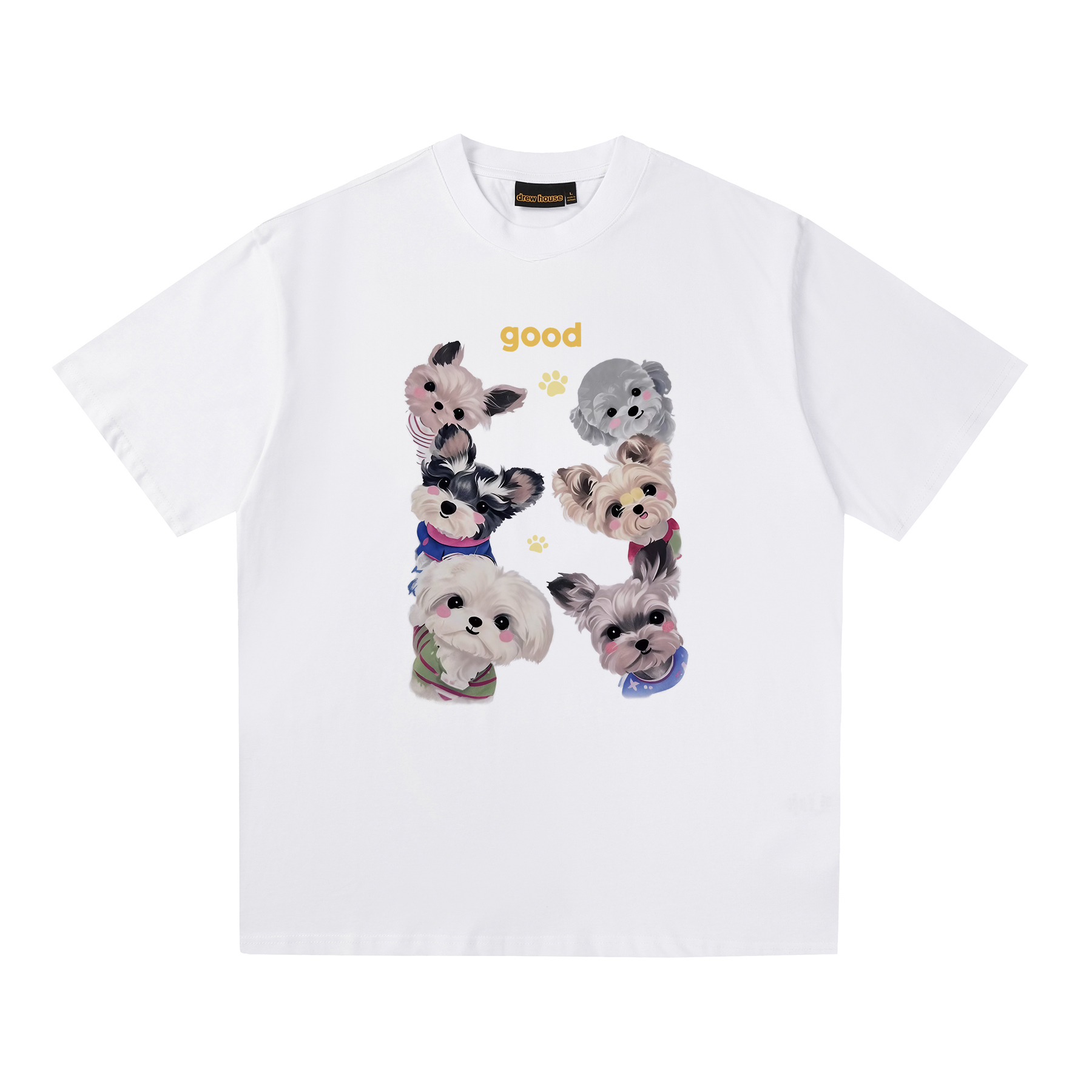 Drew House Designer luxury T shirt men's and women's T-Shirts good dogs print