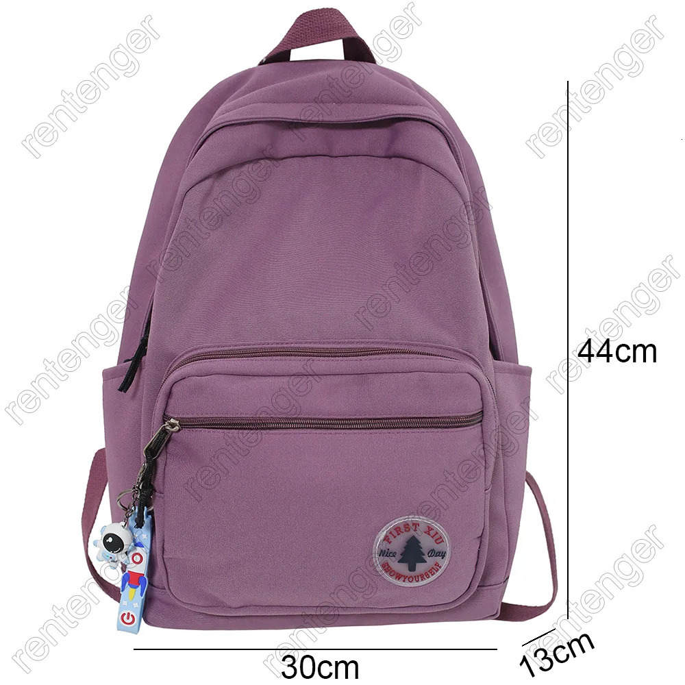 Girl Solid Color Fashion School Bag College Student Women Backpack Trendy Travel Lady Laptop Cute Green Female 250811