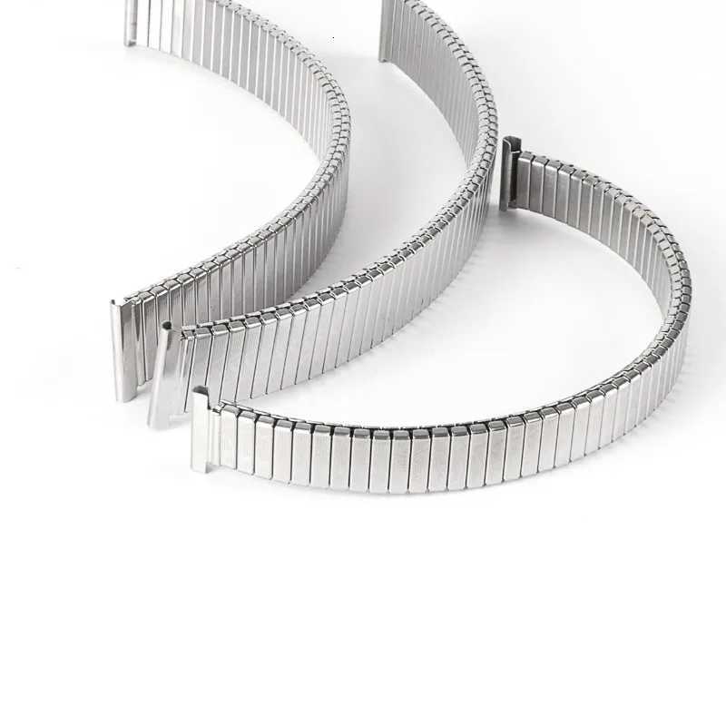 Stainless Steel Metal Elastic Watch Strap 12mm 14mm 16mm 18mm 20mm Adjustable Wristband for Men and Women Universal Replacement Bracelet W250811