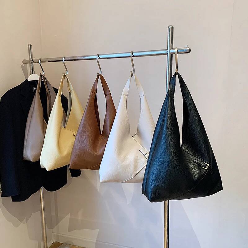 2025 Autumn New bag Lychee Pattern Women s Shoulder Bag Niche Design Soft PU Leather Large Capacity Handbag Autumn New Designer Bag Women s women s Cr