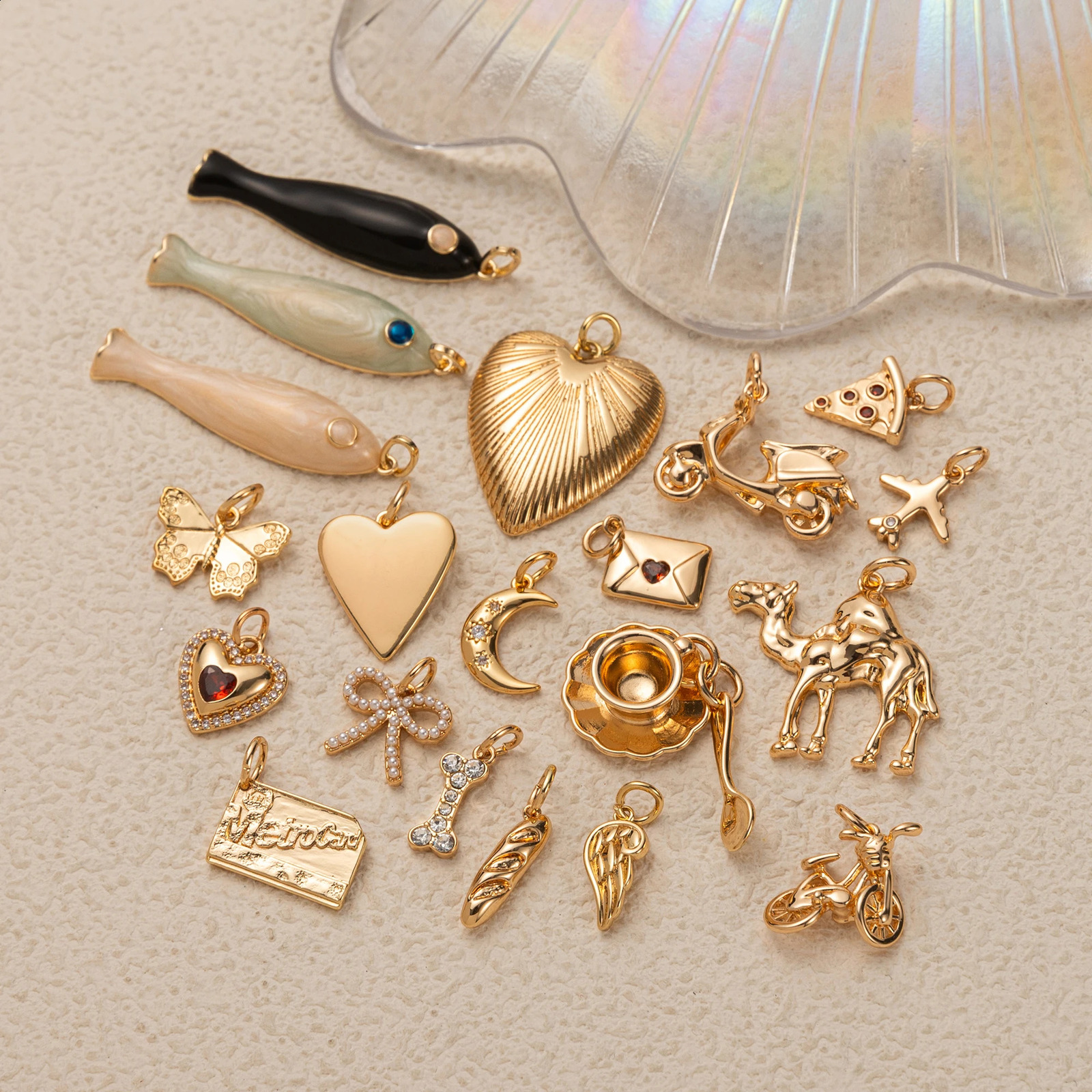 DIY Fruit Food Sports Charms | Copper Pendant Accessories for Handmade Jewelry Making | Cute Fun Colorful 250807