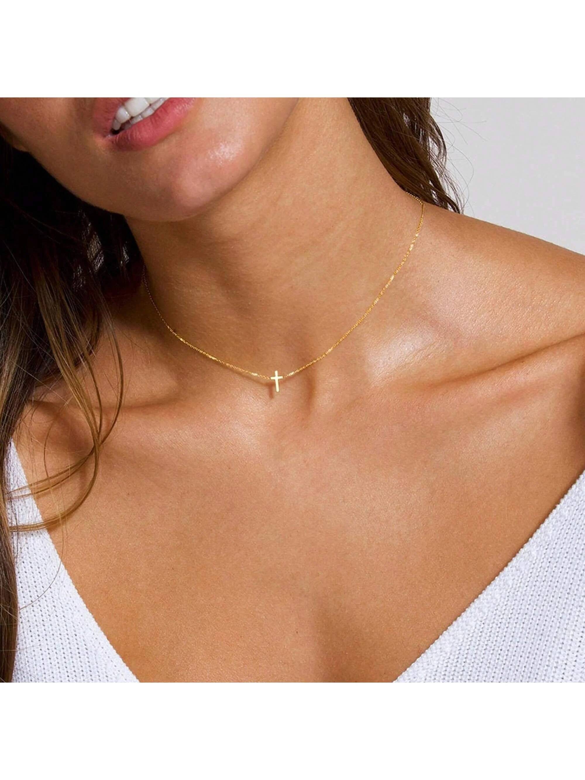 1pc Exquisite Fashion Cross Pendant Necklace Suitable For Women's Daily Wear Jewelry for Women