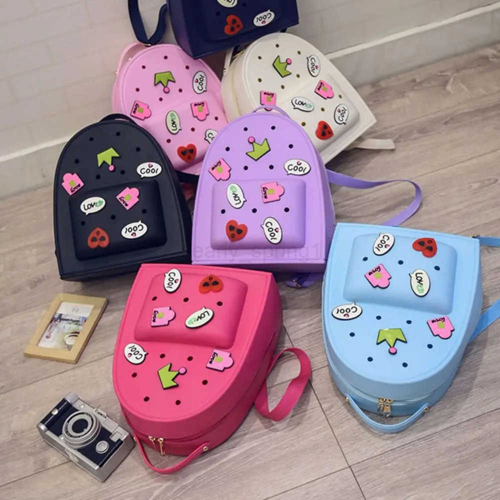 Adjustable Straps Silicone Backpack Zippered Soft Kids School Bags Waterproof Durable Kindergarten KnaPSAck Ladies T250811
