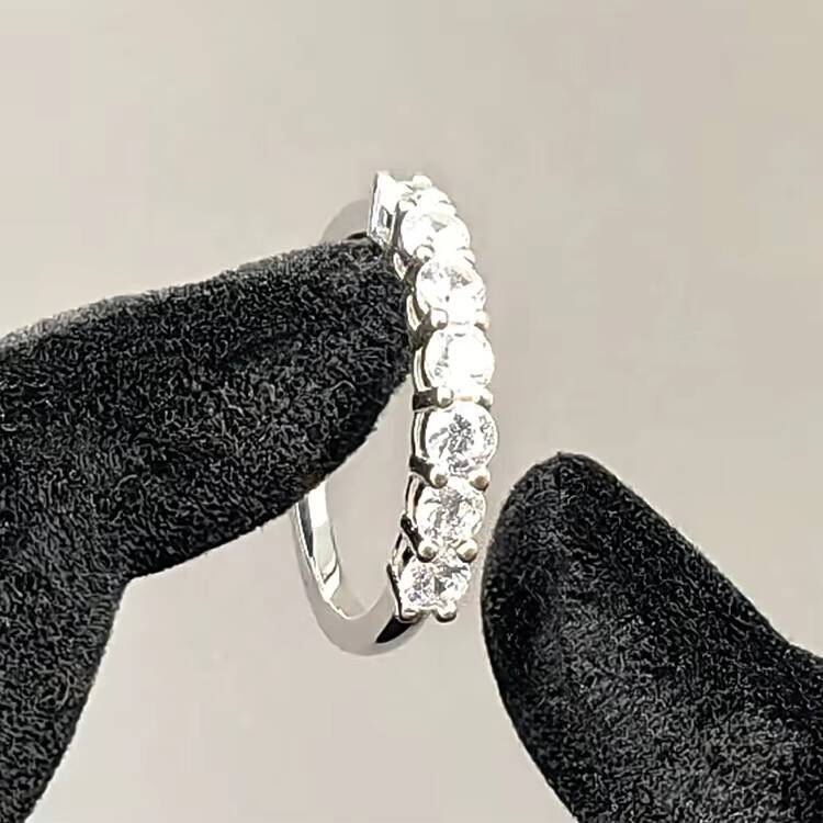 Wholesale GRA 925 Sterling Fine Jewelry Rhodium Plated VVS Moissanite Hot Stackable Ring for Women Wedding Korean Style