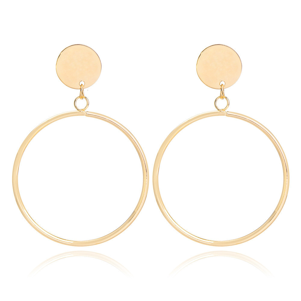 Free Shipping Designer Fashion Accessories Street Style Personality Exaggerated Geometric Round Earrings Luxury Jewelry