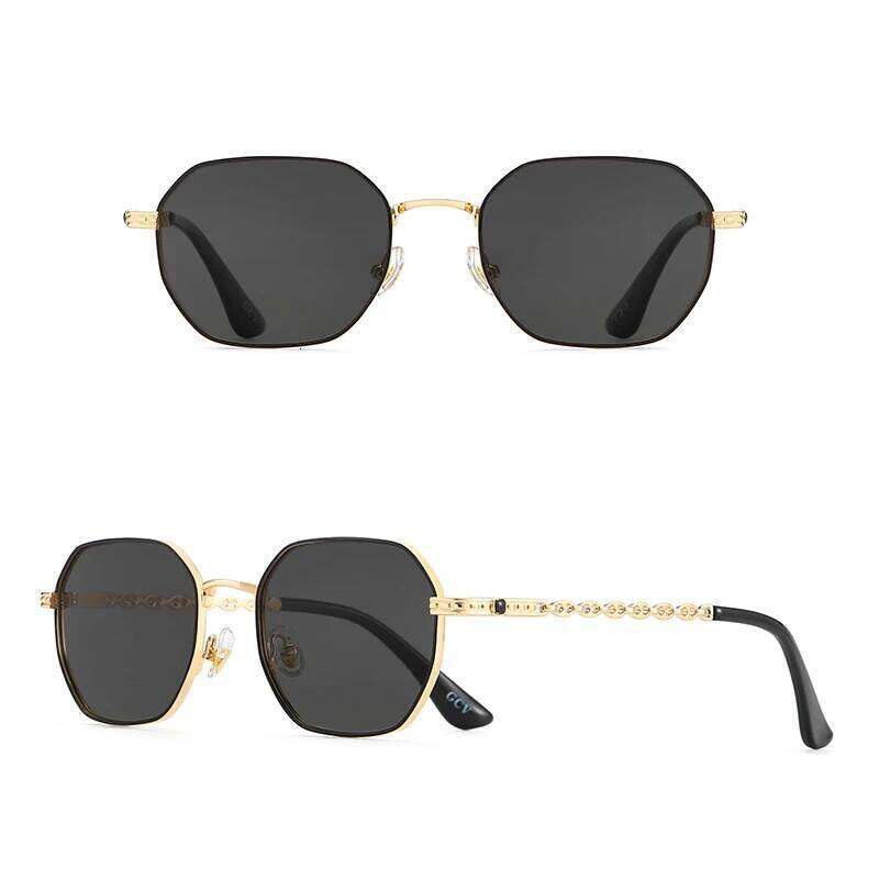 GCV Brand Classic Retro Women's Rectangular Square Metal Frame Glasses, Sunglasses, Polaroid Lenses, Box Sunglasses Glasses
