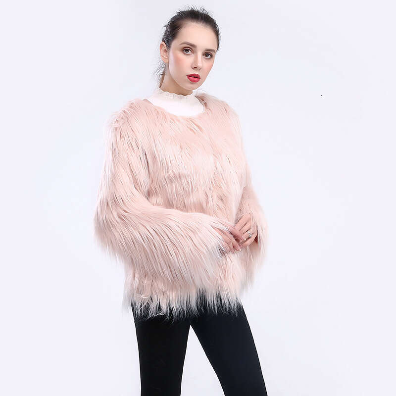 Fur jacket for women, short style, long sleeved, large size, washed wool, floating wool, beach wool jacket