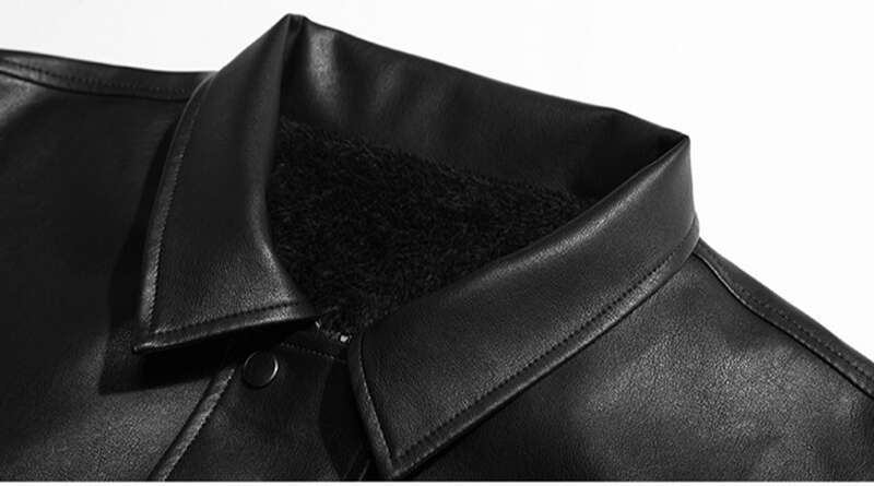 Men's Pu Leather Padded Jacket High Quality