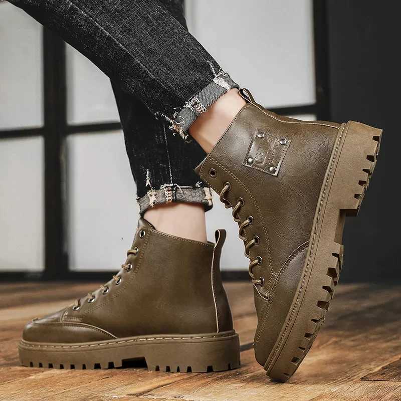 Gothic Mens Boots for Winter Mens Shoes on Offer With Free Shipping Shose Man Safety Boots Military Tactical Working Sneakers W250811