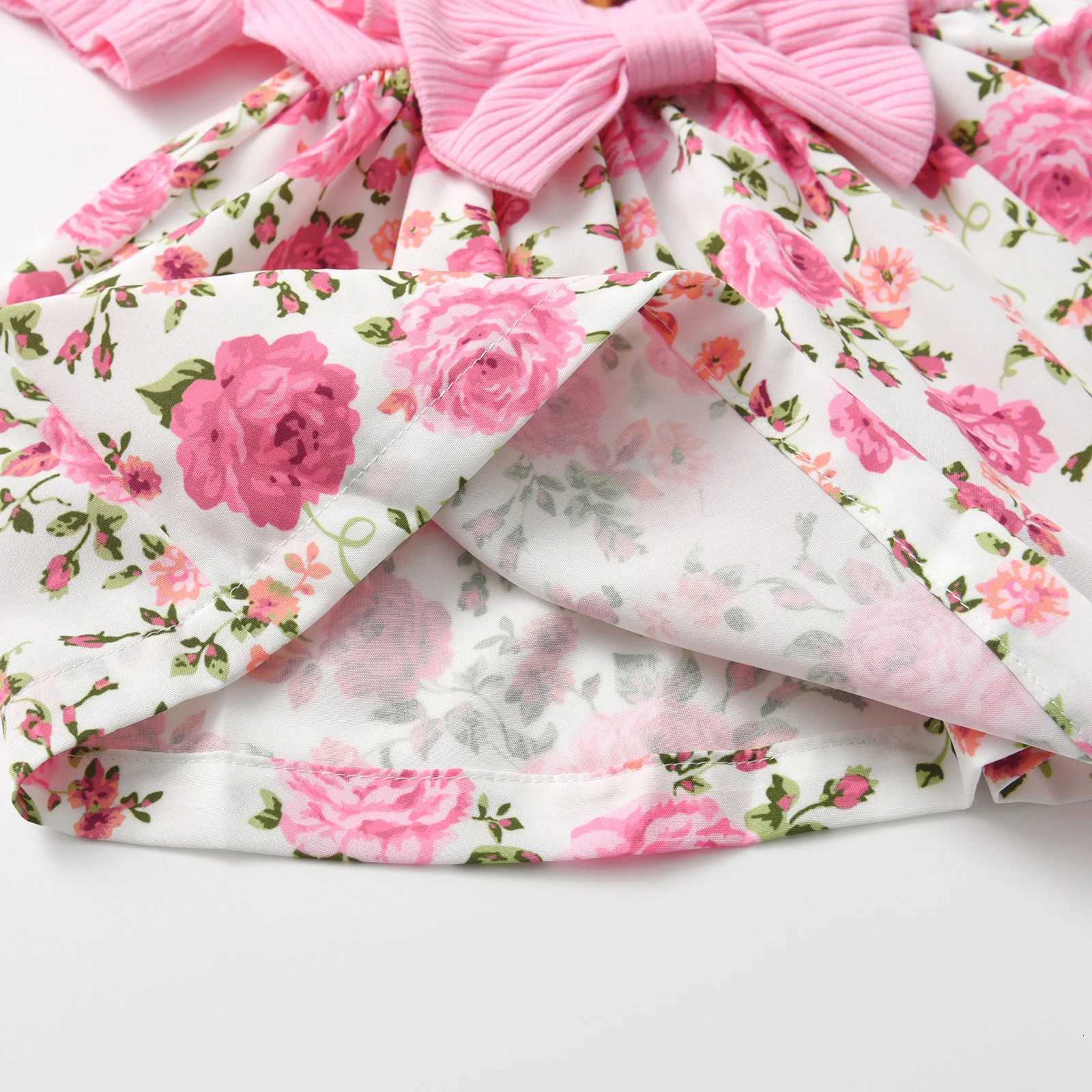 0-24 Months Toddler Dress New Resort Style Butterfly Sleeve Cute Floral Princess Formal Dresses with Hairband Clothes W250811