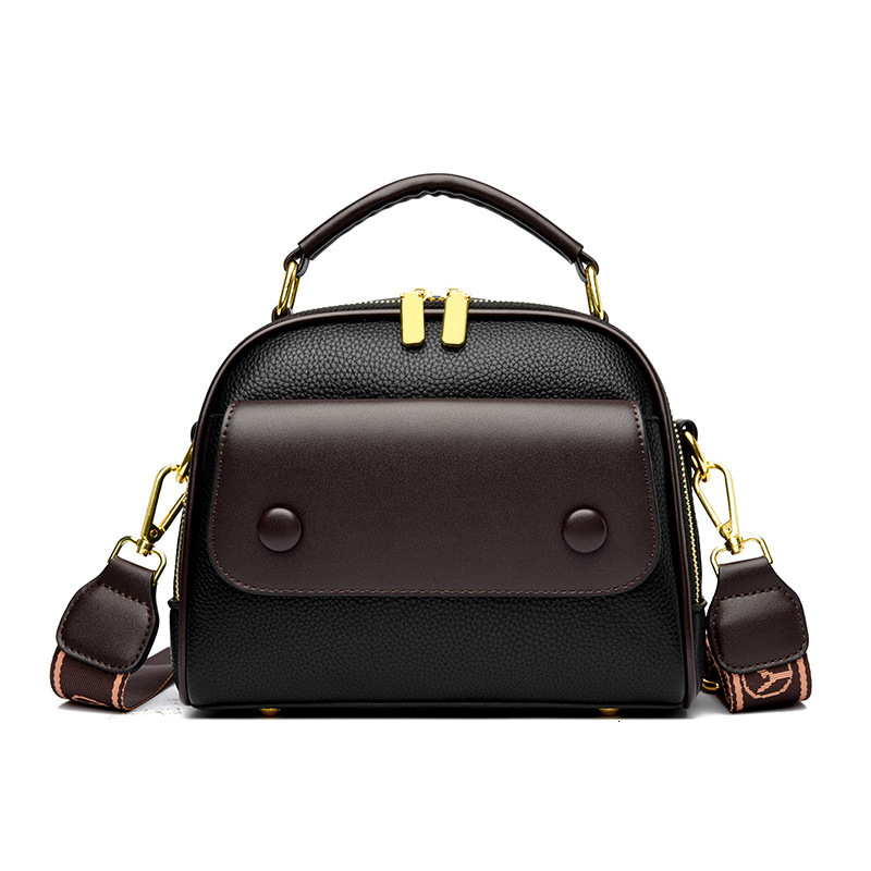 Soft Surface Handbag Women's New Fashion Middle-aged Mom Casual Versatile Multi-layer Large Capacity Shoulder Crossbody Bag ddmymoon