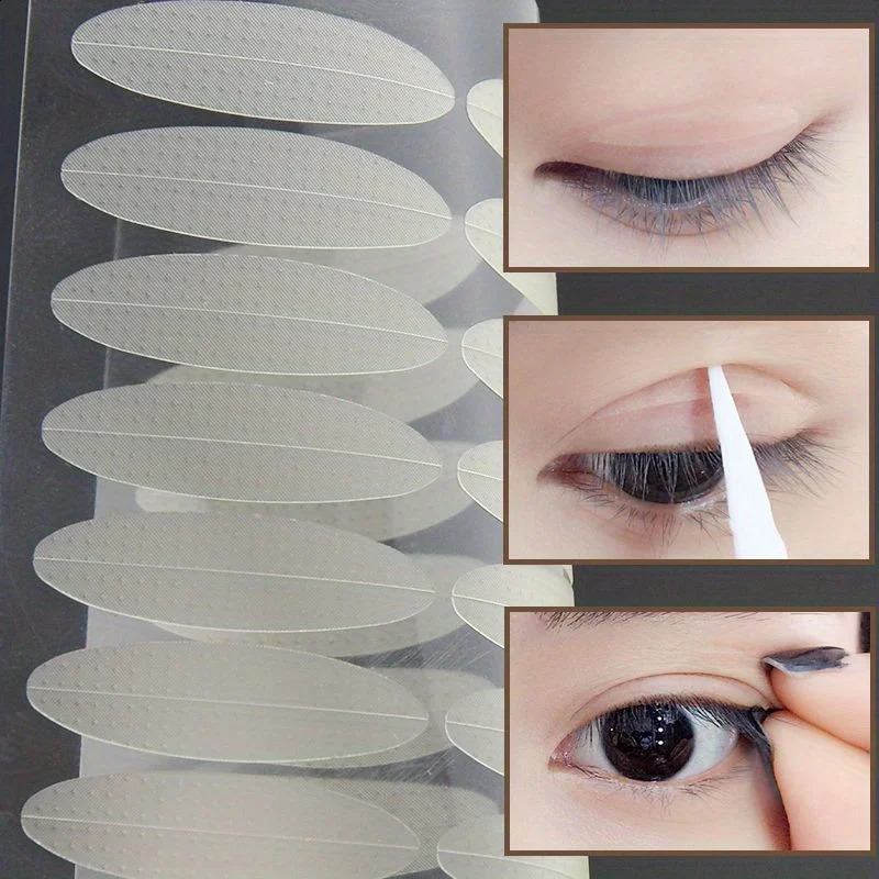 Double Eyelid Tape With Tweezer Lifting Fork - 10 Sheets - Transparent Self-Adhesive Double Eyelid Makeup Tool For Ladies - Doub 250807