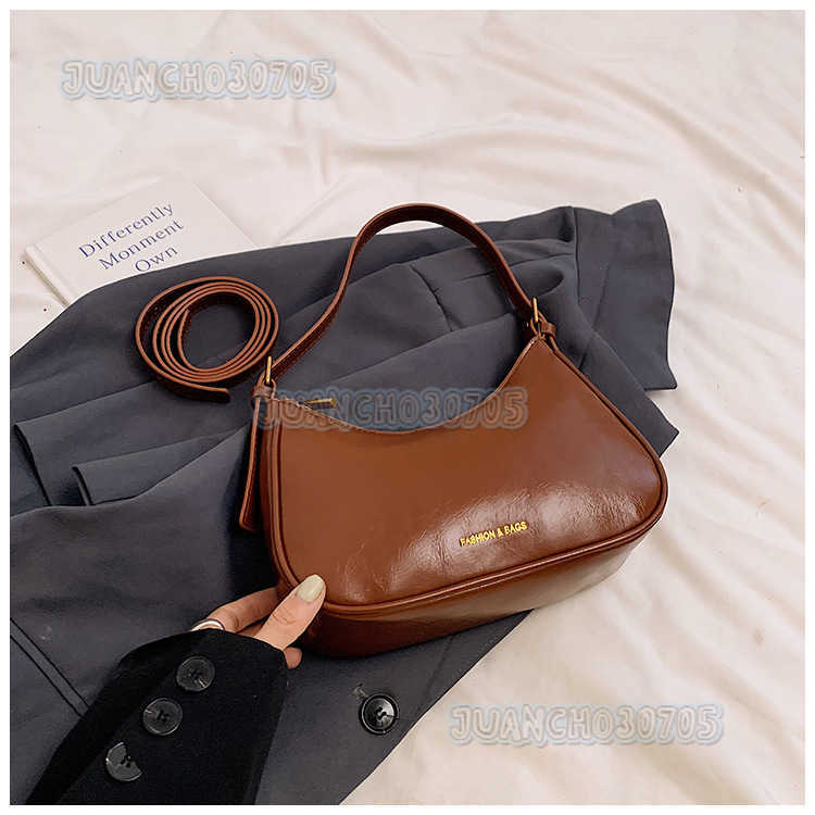 Minimalist Underarm Bag Textured Bag 2024 New Fashion Womens Trendy Shoulder Bag Baguette Dumpling Bag H250809