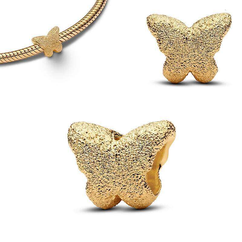 Sier Gold Butterfly Charm Suitable for Sterling Sier Bracelet Keychain Necklace Aperture 4.0mm DIY Holiday Gift