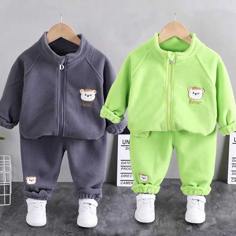 Boys Clothing Sets Children Fashion Bear Baby T-shirt Vest Coat And Pants Suit 2pcs Outfits Kids Sport Suit for 1-4 years Z250811