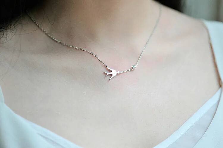 Sterling Sier swallow Necklaces & Pendants For Women High Quality Sterling-sier-jewelry