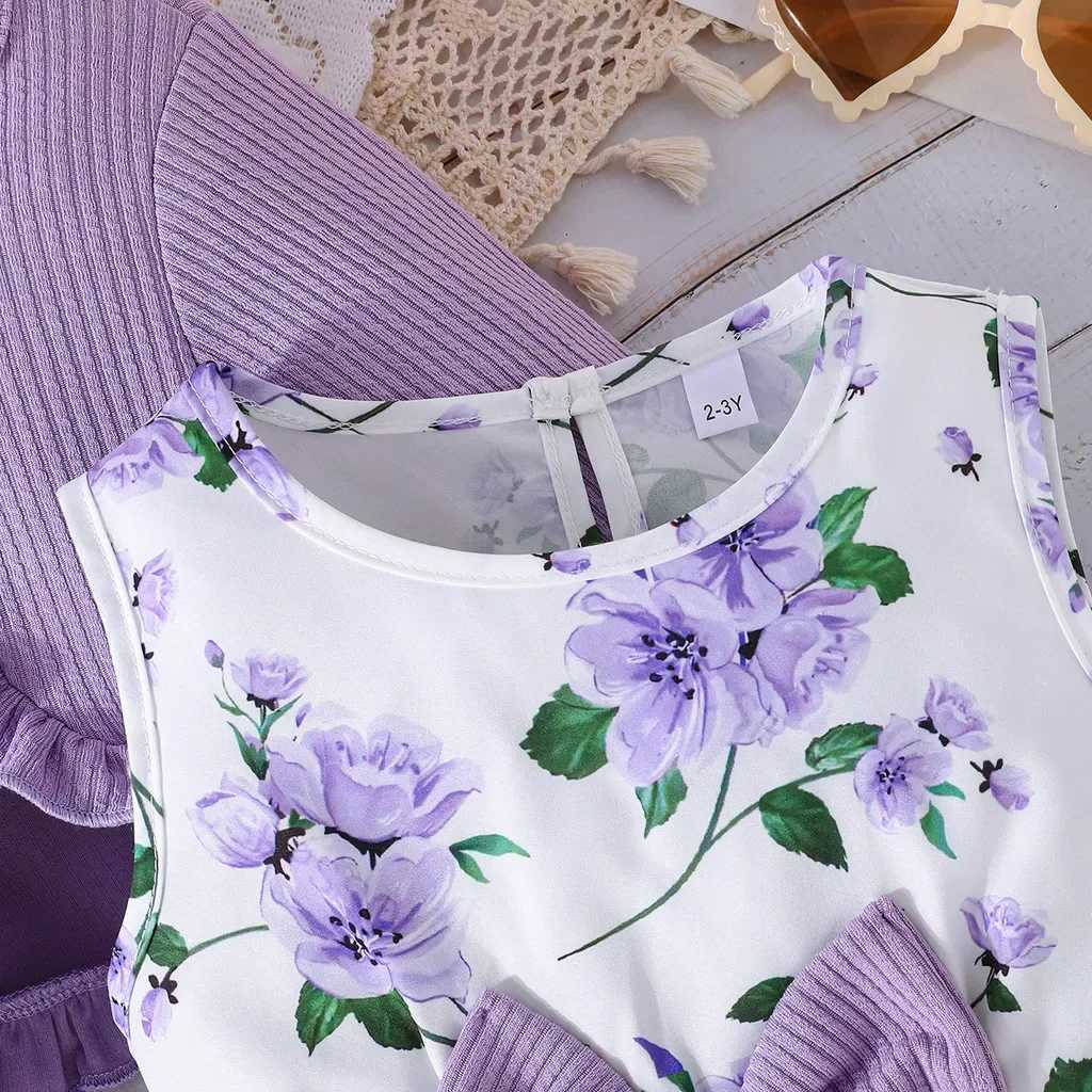 2-8 Years Old Girl Long Sleeve Coat Floral Princess Dresses Outfit Toddler Infant Clothing Set Fashion Kids Wear W250811