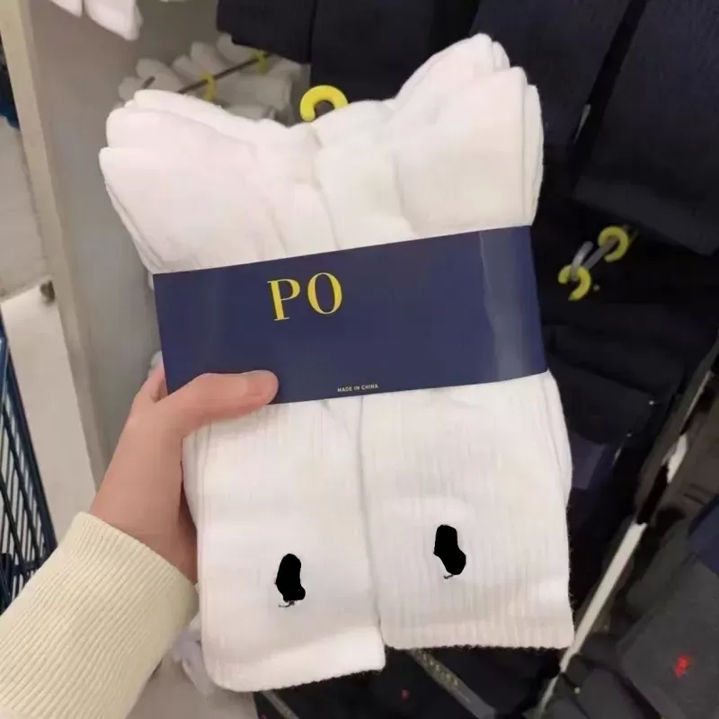 designer mens womens Socks Luxury Embroidery Polo Stockings Classic casual socks Comfort breathable pure cotton White black grey