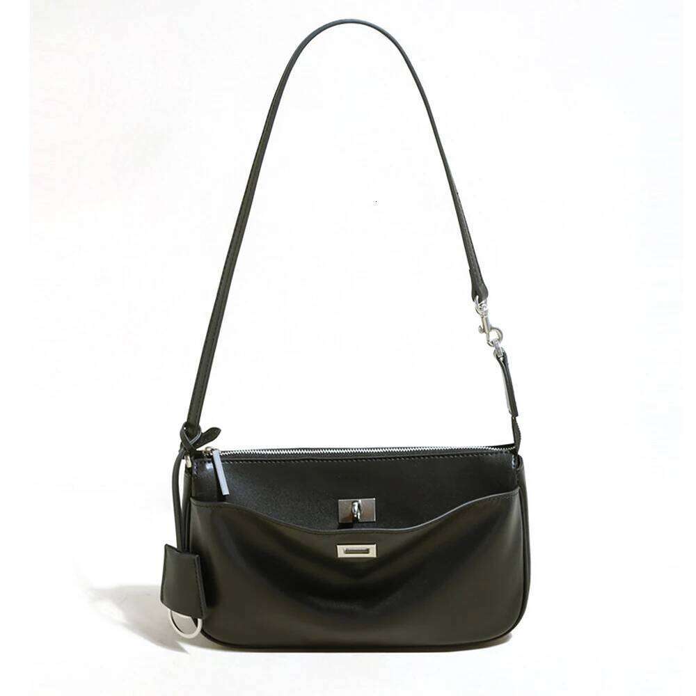 Top quality Rodeo Split Leather Black cowhide Totes Gold Buckle Shoulder Bags Fashion Women Handbags