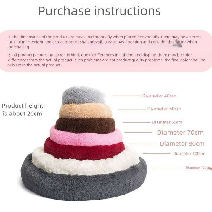 Cat Plush Round Winter Dog Mat Bed Pet Supplies-FurHaven Calming Cuddler Long Fur Donut Bolster Dog Bed
