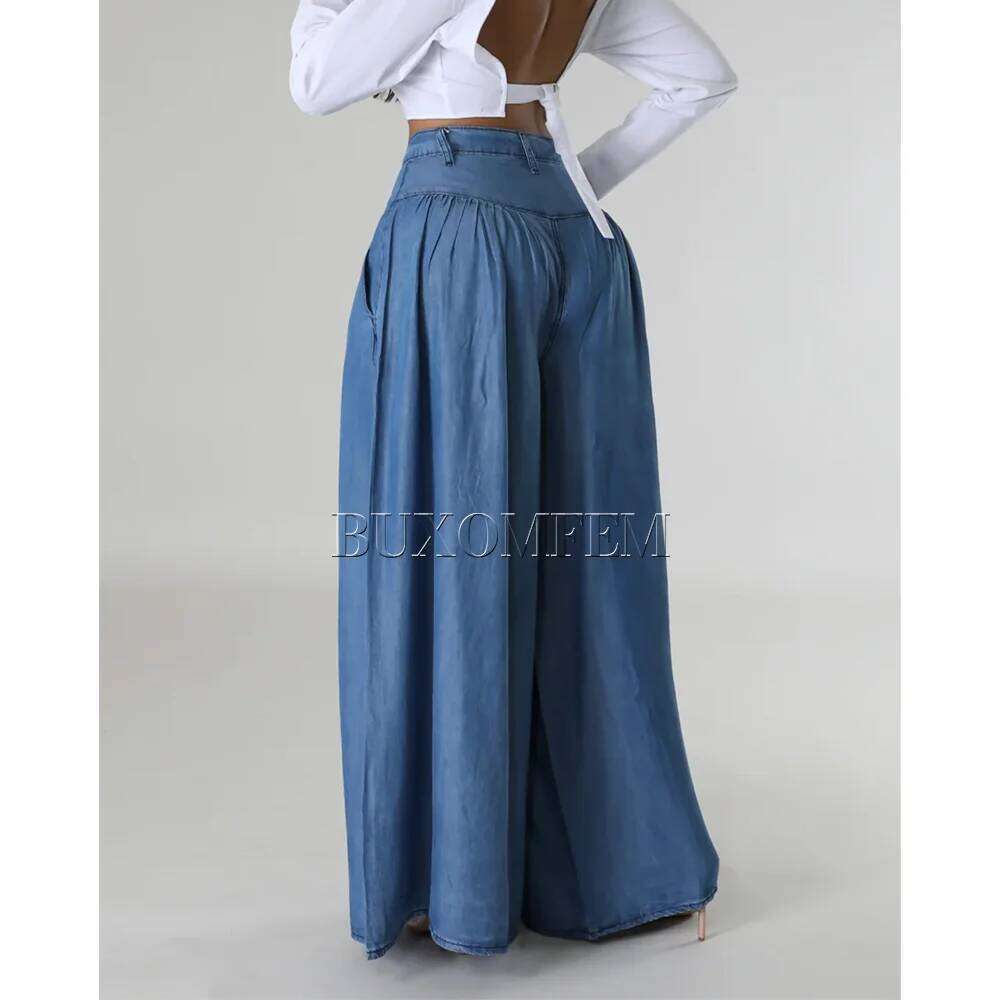 Stylish Fashion New High Waist Jeans Unique Individualretro Chains Straight Leg Wrap Hips Casual Daily Trousers for Women